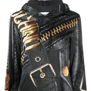 Moschino Macro Biker Print Unisex Hoodie (RUNS SMALL)
